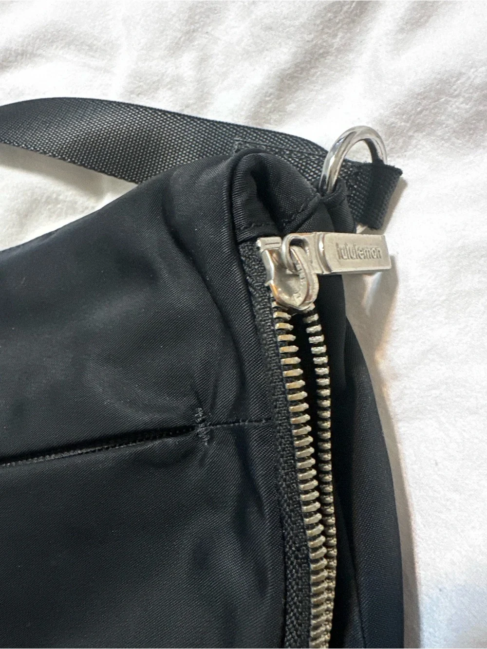 lululemon athletica Black Crossbody Messenger with Silver Accents